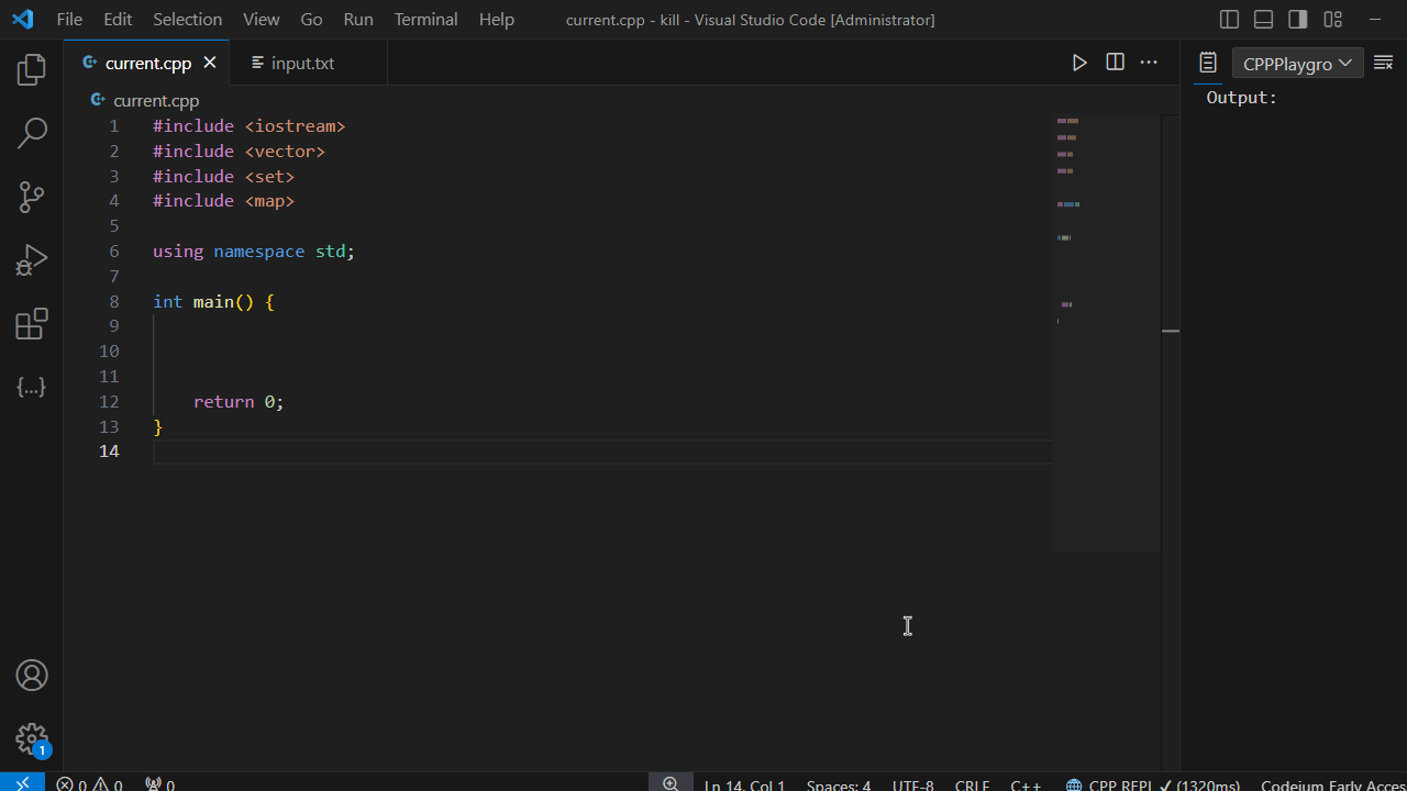 C++ Playground: Inline REPL + Linter + Formatter + Cloud Compiler + Visualizer + Intellisense + Error Lens